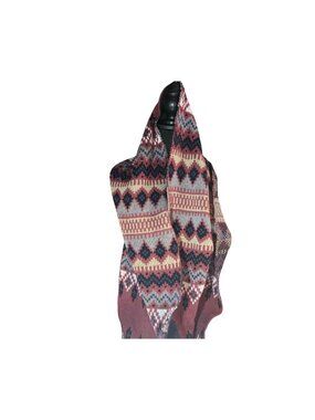 Geometric Pattern Tassel Scarf Burgundy Navy Be Clever Outerwear Southwest
